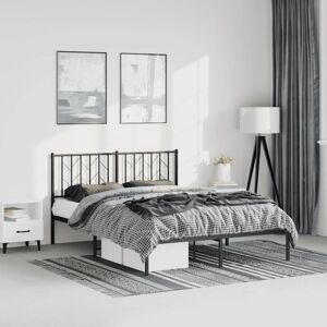 Metal Bed Frame without Mattress with Headboard Black 193x203cm Vidaxl Metal Bed Frame without Mattress with Headboard Black 193x203cm Vidaxl