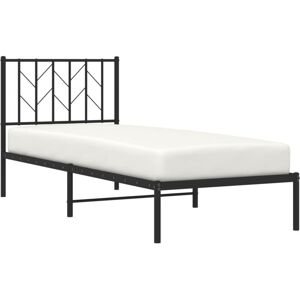 Metal Bed Frame without Mattress with Headboard Black 80x200cm Vidaxl Metal Bed Frame without Mattress with Headboard Black 80x200cm Vidaxl