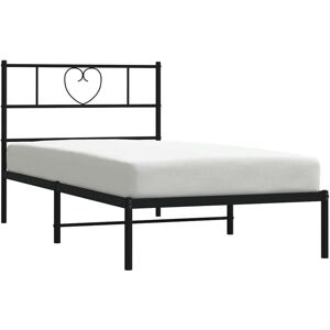 Metal Bed Frame without Mattress with Headboard Black 100x190cm Vidaxl Metal Bed Frame without Mattress with Headboard Black 100x190cm Vidaxl
