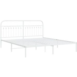 Metal Bed Frame without Mattress with Headboard White 183x213cm Vidaxl Metal Bed Frame without Mattress with Headboard White 183x213cm Vidaxl