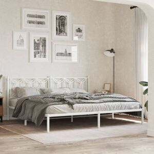 Metal Bed Frame without Mattress with Headboard White 193x203cm Vidaxl Metal Bed Frame without Mattress with Headboard White 193x203cm Vidaxl