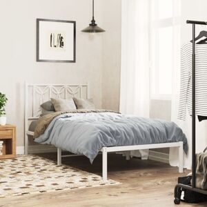Metal Bed Frame without Mattress with Headboard White 75x190cm Vidaxl Metal Bed Frame without Mattress with Headboard White 75x190cm Vidaxl