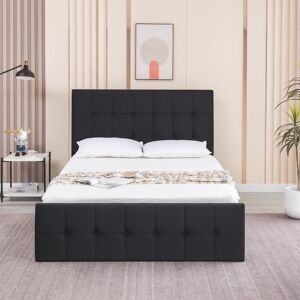 Kosy Koala - Ottoman Bed Gas Lift Storage Black 4ft Small Double Velvet Cushioned Bedroom Kosy Koala - Ottoman Bed Gas Lift Storage Black 4ft Small Double Velvet Cushioned Bedroom