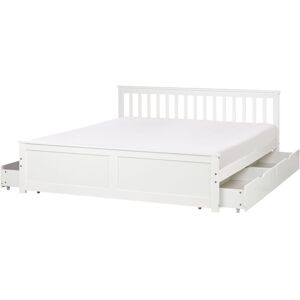 Beliani Pine Wood Minimalist Bed with Storage - 180x200cm Beliani Pine Wood Minimalist Bed with Storage - 180x200cm