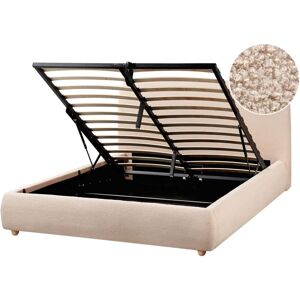 BELIANI Ottoman Bed Boucle BLAGNAC 140 x 200 cm (EU Double) Beige BELIANI Ottoman Bed Boucle BLAGNAC 140 x 200 cm (EU Double) Beige