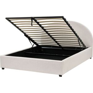 BELIANI Ottoman Bed Fabric VAUCLUSE 160 x 200 cm (EU King Size) Light Beige BELIANI Ottoman Bed Fabric VAUCLUSE 160 x 200 cm (EU King Size) Light Beige