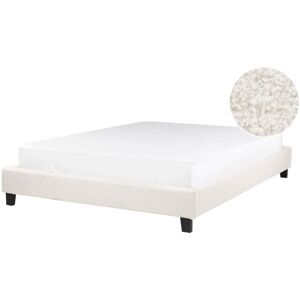 Beliani EU Double Bed Cream Boucle - Bed Beliani EU Double Bed Cream Boucle - Bed
