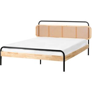 BELIANI Bed Rattan BOUSSICOURT 160 x 200 cm (EU King Size) Light Brown BELIANI Bed Rattan BOUSSICOURT 160 x 200 cm (EU King Size) Light Brown