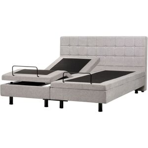 BELIANI Modern eu Super King Size 6ft Electric Bed Adjustable Remote Control Light Grey Duke BELIANI Modern eu Super King Size 6ft Electric Bed Adjustable Remote Control Light Grey Duke