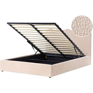 BELIANI Ottoman Bed Boucle NANTERRE 160 x 200 cm (EU King Size) Beige BELIANI Ottoman Bed Boucle NANTERRE 160 x 200 cm (EU King Size) Beige