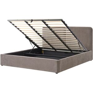 BELIANI Ottoman Bed Fabric ARBOIS 180 x 200 cm (EU Super King) Taupe BELIANI Ottoman Bed Fabric ARBOIS 180 x 200 cm (EU Super King) Taupe