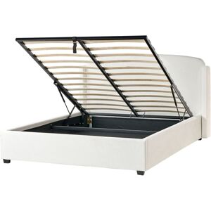 BELIANI Ottoman Bed Fabric BERNAY 160 x 200 cm (EU King Size) Off-White BELIANI Ottoman Bed Fabric BERNAY 160 x 200 cm (EU King Size) Off-White