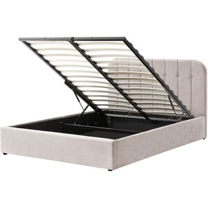 BELIANI Ottoman Bed Fabric CHALLANS 160 x 200 cm (EU King Size) Beige BELIANI Ottoman Bed Fabric CHALLANS 160 x 200 cm (EU King Size) Beige