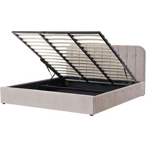 BELIANI Ottoman Bed Fabric CHALLANS 180 x 200 cm (EU Super King) Beige BELIANI Ottoman Bed Fabric CHALLANS 180 x 200 cm (EU Super King) Beige