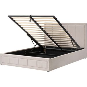 BELIANI Ottoman Bed Fabric QUIBERON 160 x 200 cm (EU King Size) Taupe BELIANI Ottoman Bed Fabric QUIBERON 160 x 200 cm (EU King Size) Taupe