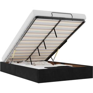 Ottoman Bed Frame No Mattress Black Double Velvet vidaXL Ottoman Bed Frame No Mattress Black Double Velvet vidaXL