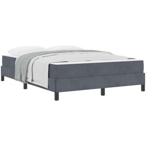 Box Spring Bed with Mattress Dark Grey 160 x 200 cm Velvet Vidaxl Box Spring Bed with Mattress Dark Grey 160 x 200 cm Velvet Vidaxl