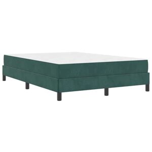 Box Spring Bed with Mattress Dark Green 140 x 190 cm Velvet vidaXL Box Spring Bed with Mattress Dark Green 140 x 190 cm Velvet vidaXL