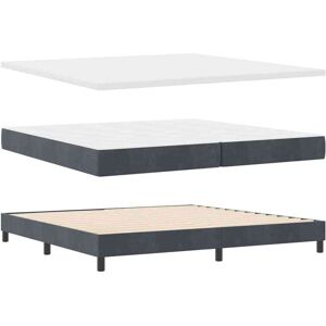 Box Spring Bed with Mattress Dark Grey 80x200 cm Velvet vidaXL Box Spring Bed with Mattress Dark Grey 80x200 cm Velvet vidaXL