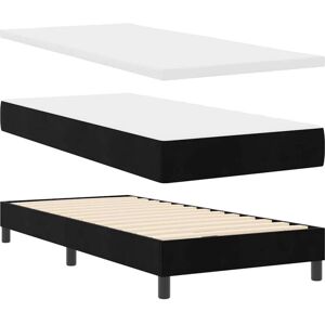 Box Spring Bed with Mattress Dark Grey 80x200 cm Velvet Black vidaXL Box Spring Bed with Mattress Dark Grey 80x200 cm Velvet Black vidaXL