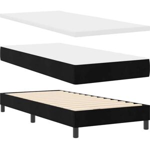 Box Spring Bed with Mattress Dark Grey 80x200 cm Velvet Black vidaXL Box Spring Bed with Mattress Dark Grey 80x200 cm Velvet Black vidaXL