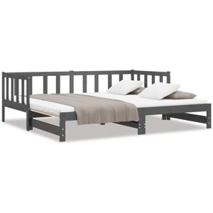 Pull-out Day Bed without Mattress Grey 2x(90x190)cm vidaXL Pull-out Day Bed without Mattress Grey 2x(90x190)cm vidaXL
