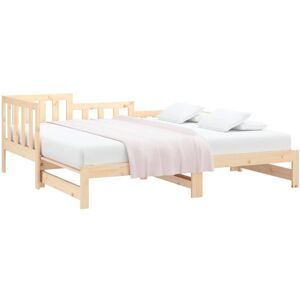 Pull-out Day Bed without Mattress 2x(90x200) cm Solid Wood Pine vidaXL Pull-out Day Bed without Mattress 2x(90x200) cm Solid Wood Pine vidaXL