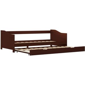 Pull-out Sofa Bed Frame without Mattress Dark Brown 90x200 cm Vidaxl Pull-out Sofa Bed Frame without Mattress Dark Brown 90x200 cm Vidaxl