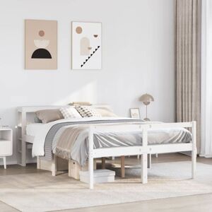 Senior Bed with Headboard without Mattress White 120x190 cm Small Double vidaXL Senior Bed with Headboard without Mattress White 120x190 cm Small Double vidaXL