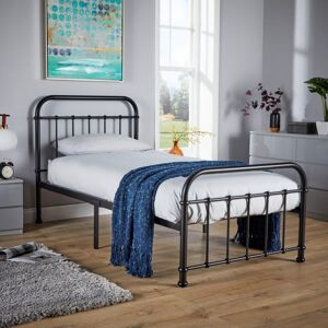 Home Source - Single 3ft Black Metal Bar Bed Frame Wooden Slats Home Living Bedroom Furniture Home Source - Single 3ft Black Metal Bar Bed Frame Wooden Slats Home Living Bedroom Furniture