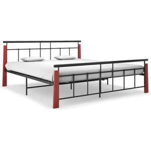 Bed Frame without Mattress Metal and Solid Oak Wood 180x200 cm Super King Vidaxl Bed Frame without Mattress Metal and Solid Oak Wood 180x200 cm Super King Vidaxl