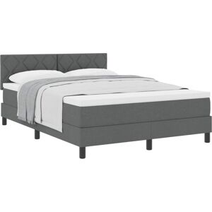 Vidaxl - Box Spring Bed with Mattress Dark grey 140 x 200 cm Fabric Vidaxl - Box Spring Bed with Mattress Dark grey 140 x 200 cm Fabric