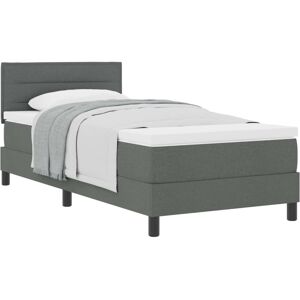 Box Spring Bed with Mattress Dark grey 100 x 200 cm Fabric Vidaxl Box Spring Bed with Mattress Dark grey 100 x 200 cm Fabric Vidaxl