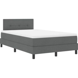 Vidaxl - Box Spring Bed with Mattress Dark Grey 120 x 190 cm Fabric Vidaxl - Box Spring Bed with Mattress Dark Grey 120 x 190 cm Fabric