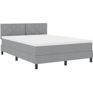 Vidaxl - Box Spring Bed with Mattress Light Grey 140 x 190 cm Fabric Vidaxl - Box Spring Bed with Mattress Light Grey 140 x 190 cm Fabric