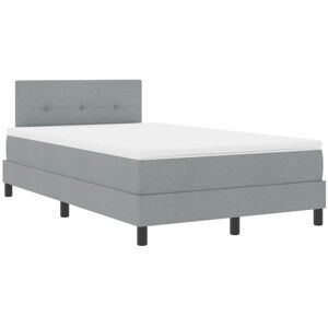 Vidaxl - Box Spring Bed with Mattress Light Grey 120 x 190 cm Fabric Vidaxl - Box Spring Bed with Mattress Light Grey 120 x 190 cm Fabric