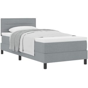 Vidaxl - Box Spring Bed with Mattress Light Grey 100 x 200 cm Fabric Vidaxl - Box Spring Bed with Mattress Light Grey 100 x 200 cm Fabric
