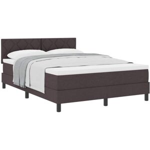 Vidaxl - Box Spring Bed with Mattress Dark Brown 140 x 200 cm Fabric Vidaxl - Box Spring Bed with Mattress Dark Brown 140 x 200 cm Fabric