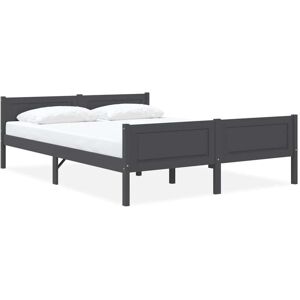 JINLEFU Bed Frame without Mattress Solid Pinewood Grey 120x200 cm vidaXL JINLEFU Bed Frame without Mattress Solid Pinewood Grey 120x200 cm vidaXL