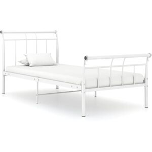 vidaXL Bed Frame White Metal 100x200 cm - Bed Frame vidaXL Bed Frame White Metal 100x200 cm - Bed Frame