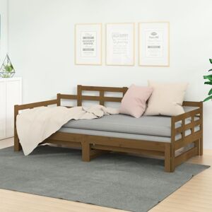 Jinlefu - Pull-out Day Bed without Mattress Honey Brown 2x(90x190) cm vidaXL Jinlefu - Pull-out Day Bed without Mattress Honey Brown 2x(90x190) cm vidaXL