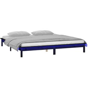 Jinlefu - led Bed Frame without Mattress Black 120x190 cm Small Double Solid Wood vidaXL Jinlefu - led Bed Frame without Mattress Black 120x190 cm Small Double Solid Wood vidaXL