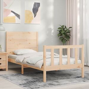 vidaXL Pine Wood Bed Frame with Headboard - Bed Type vidaXL Pine Wood Bed Frame with Headboard - Bed Type