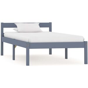 Bed Frame without Mattress Grey Solid Pine Wood 100x200 cm Vidaxl Bed Frame without Mattress Grey Solid Pine Wood 100x200 cm Vidaxl