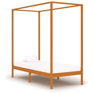 Canopy Bed Frame without Mattress Honey Brown Solid Wood 90x200cm Vidaxl Canopy Bed Frame without Mattress Honey Brown Solid Wood 90x200cm Vidaxl