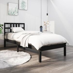 Bed Frame without Mattress Black 100x200 cm Solid Wood Vidaxl Bed Frame without Mattress Black 100x200 cm Solid Wood Vidaxl