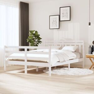 MINKUROW 3100635 Bed Frame without Mattress White Solid Wood 140x190 cm (810411+814095) vidaXL MINKUROW 3100635 Bed Frame without Mattress White Solid Wood 140x190 cm (810411+814095) vidaXL