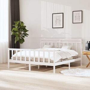 MINKUROW 3100969 Bed Frame without Mattress White Solid Wood 160x200 cm (810093+814105) vidaXL MINKUROW 3100969 Bed Frame without Mattress White Solid Wood 160x200 cm (810093+814105) vidaXL