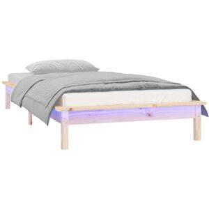 Vidaxl - led Bed Frame without Mattress 90x190 cm Single Single Solid Wood Vidaxl - led Bed Frame without Mattress 90x190 cm Single Single Solid Wood