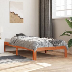 Bed Frame without Mattress Wax Brown 75x190 cm Small Single Solid Wood Pine Vidaxl Bed Frame without Mattress Wax Brown 75x190 cm Small Single Solid Wood Pine Vidaxl
